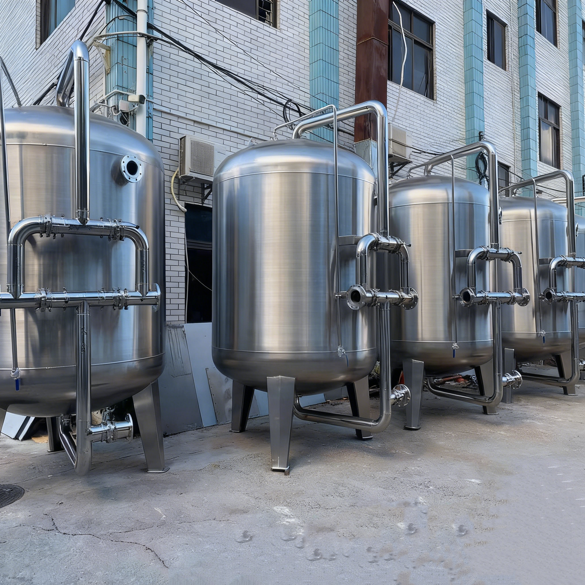 Vertical and Horizontal Stainless Steel Multi-Media Filters for Removal of Suspended Solids, Organic Matter, and Color from Raw Water