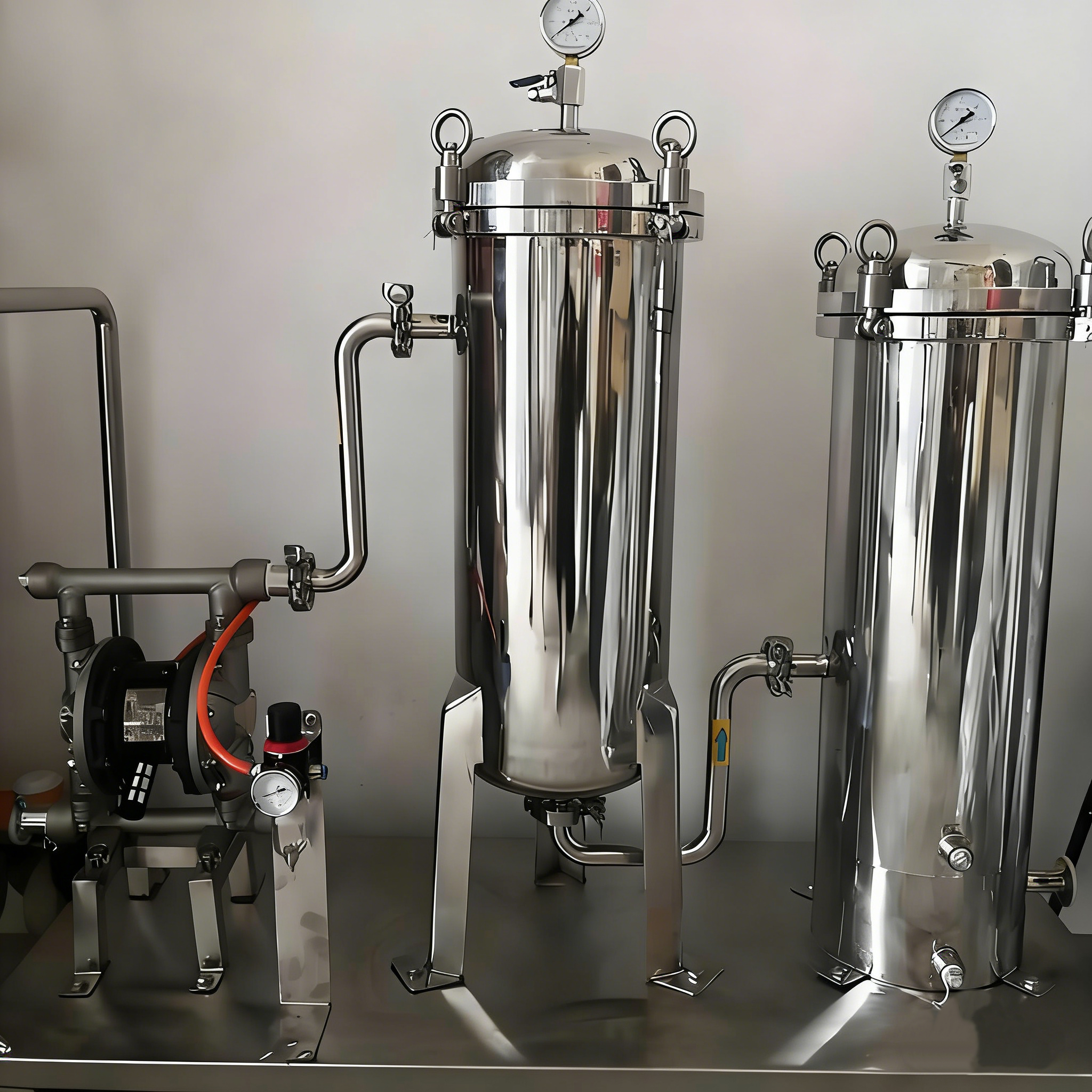 Easy-Install Quick Open Type Stainless Steel Precision Filter with Supporting Leg