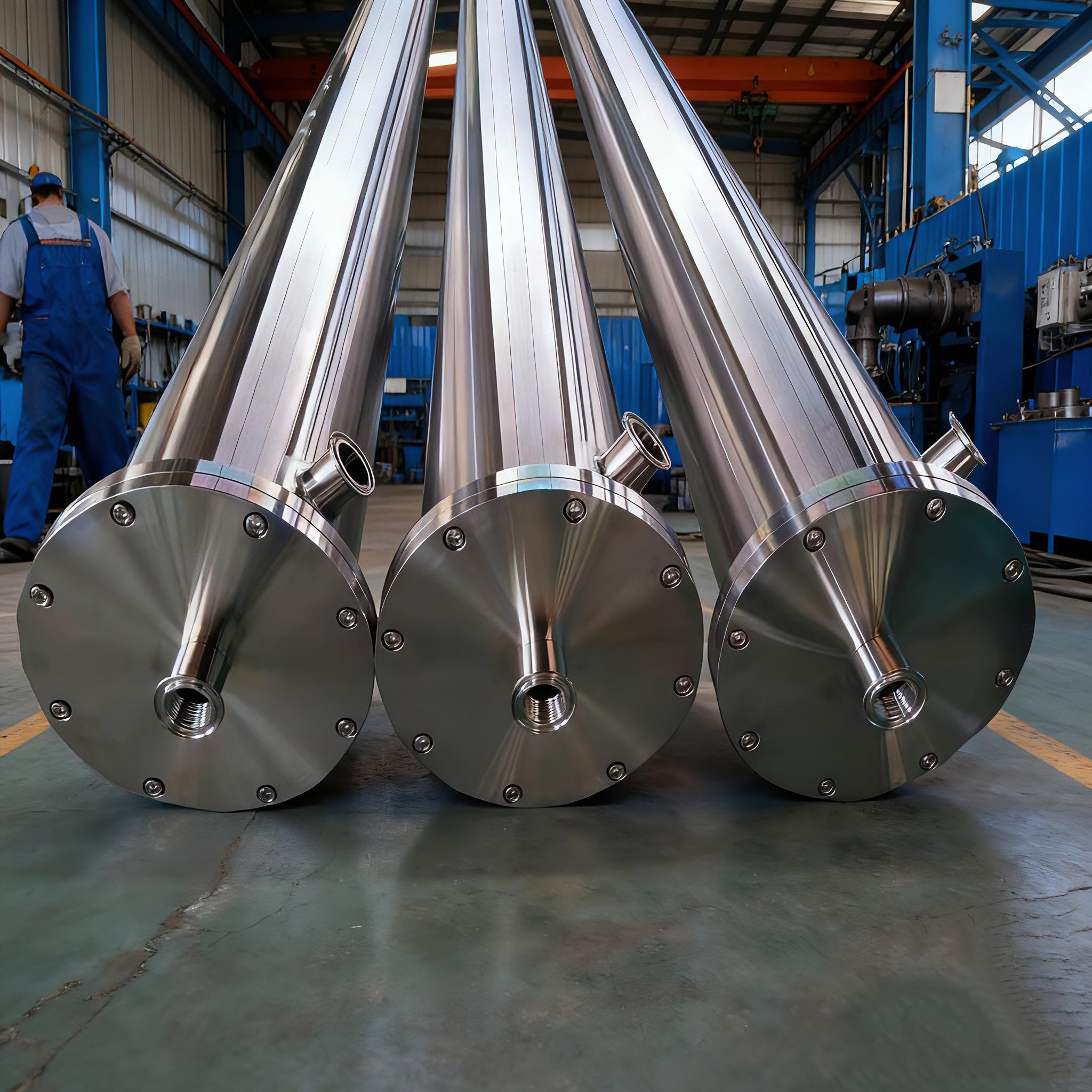 SS304 316L Flange Stainless Steel RO Membrane Housing 8040 8080 80120 80160 80200 SS Membrane Housing Factory Price for Reverse Osmosis Water System