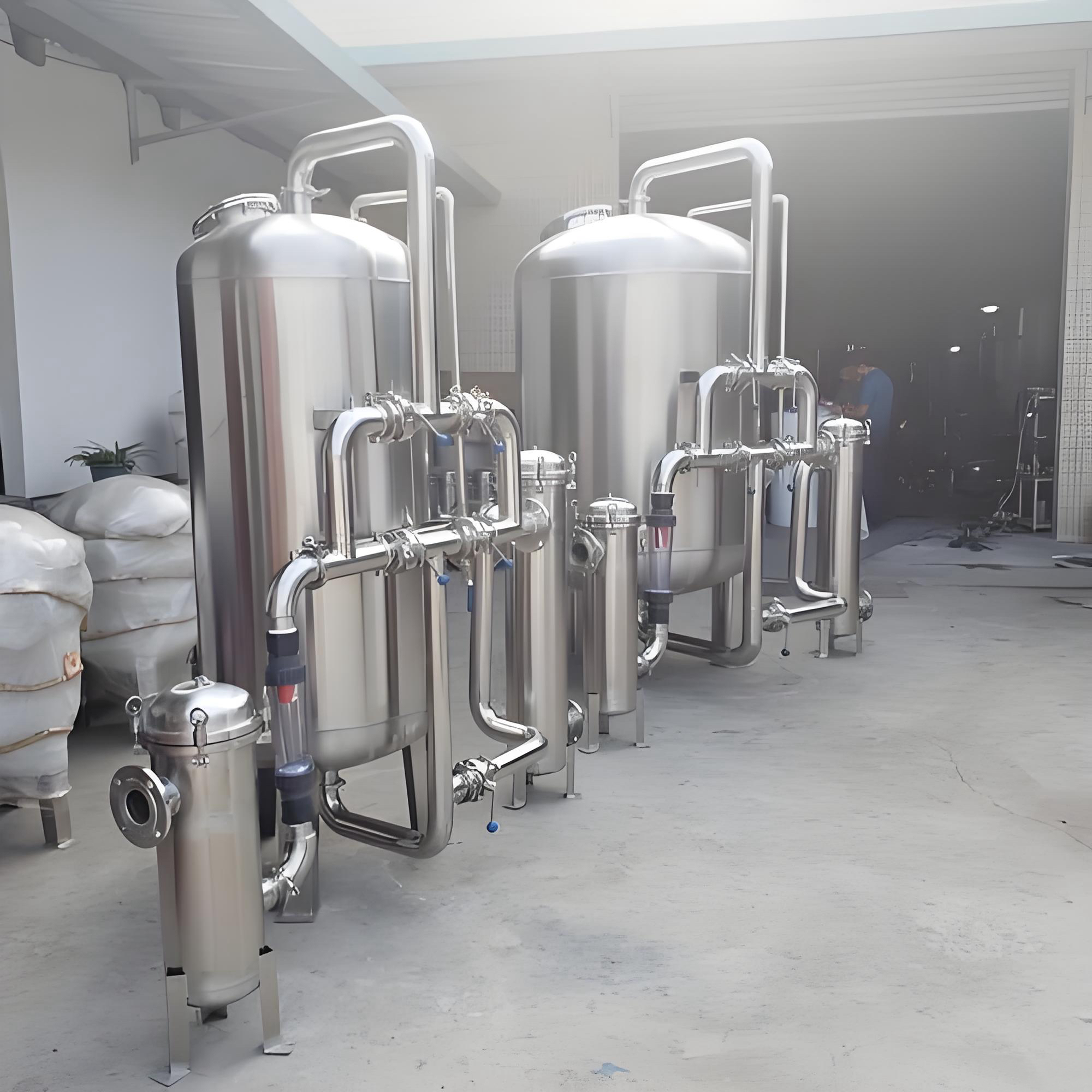 ASME Certified Stainless Steel Multi-Media Filter Vessel with Multiple Layers for Iron, Manganese, and Turbidity Reduction in Groundwater