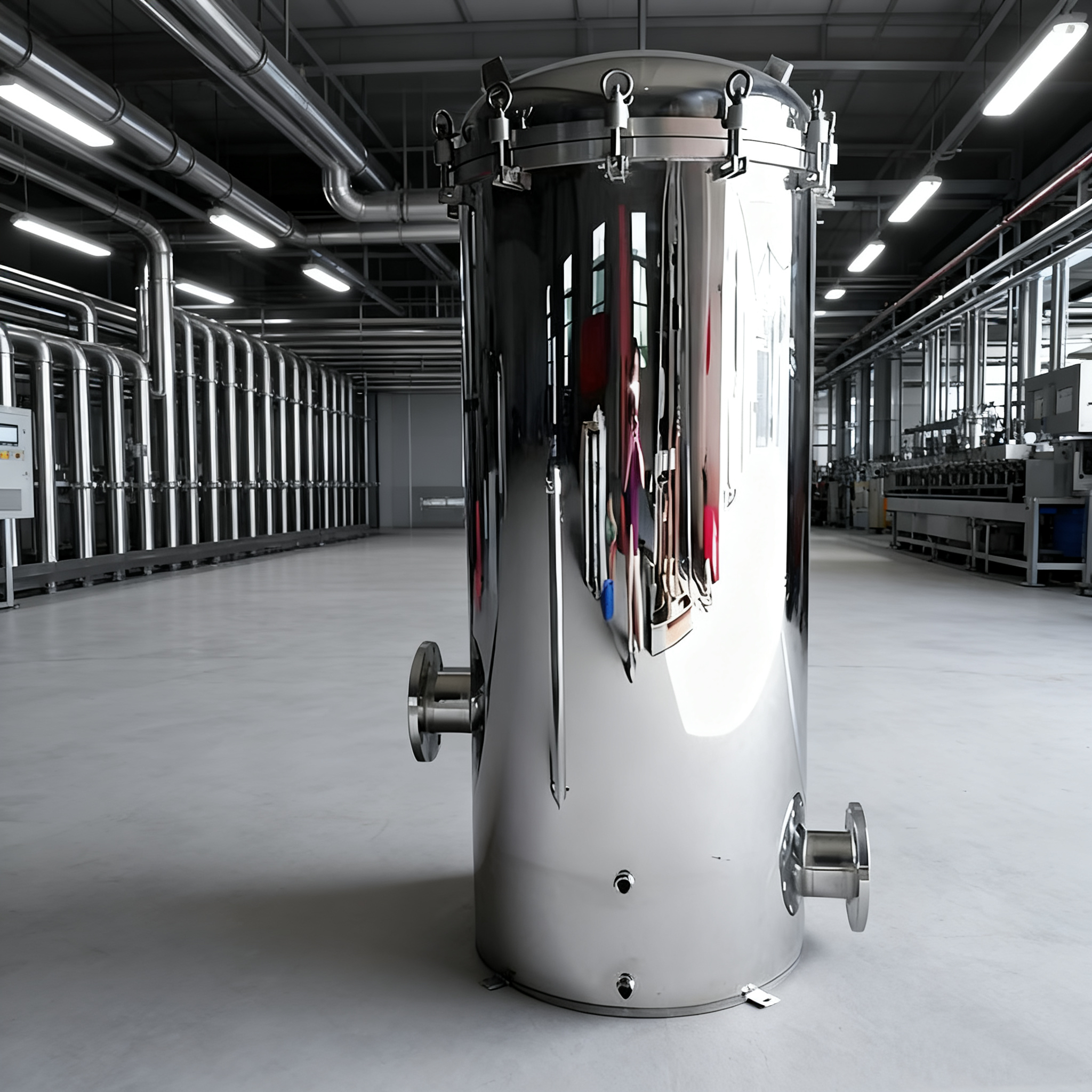 Factory Price Customized Stainless Steel 304/316L Quick Open Precision Cartridge Filter Housing without Leg for Industrial Water Treatment Filtration System