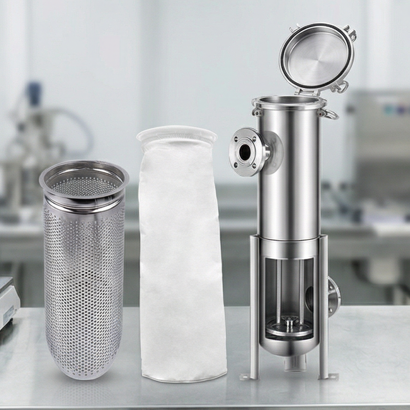 FDA & Sanitary Compliant Single Bag Filter with Stainless Steel Quick Release Cover for Food Grade Liquid Processing