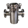 Single/Double Basket Stainless Steel Filter with Flange/Tri-Clamp Connections for Liquid and Gas Filtration Applications