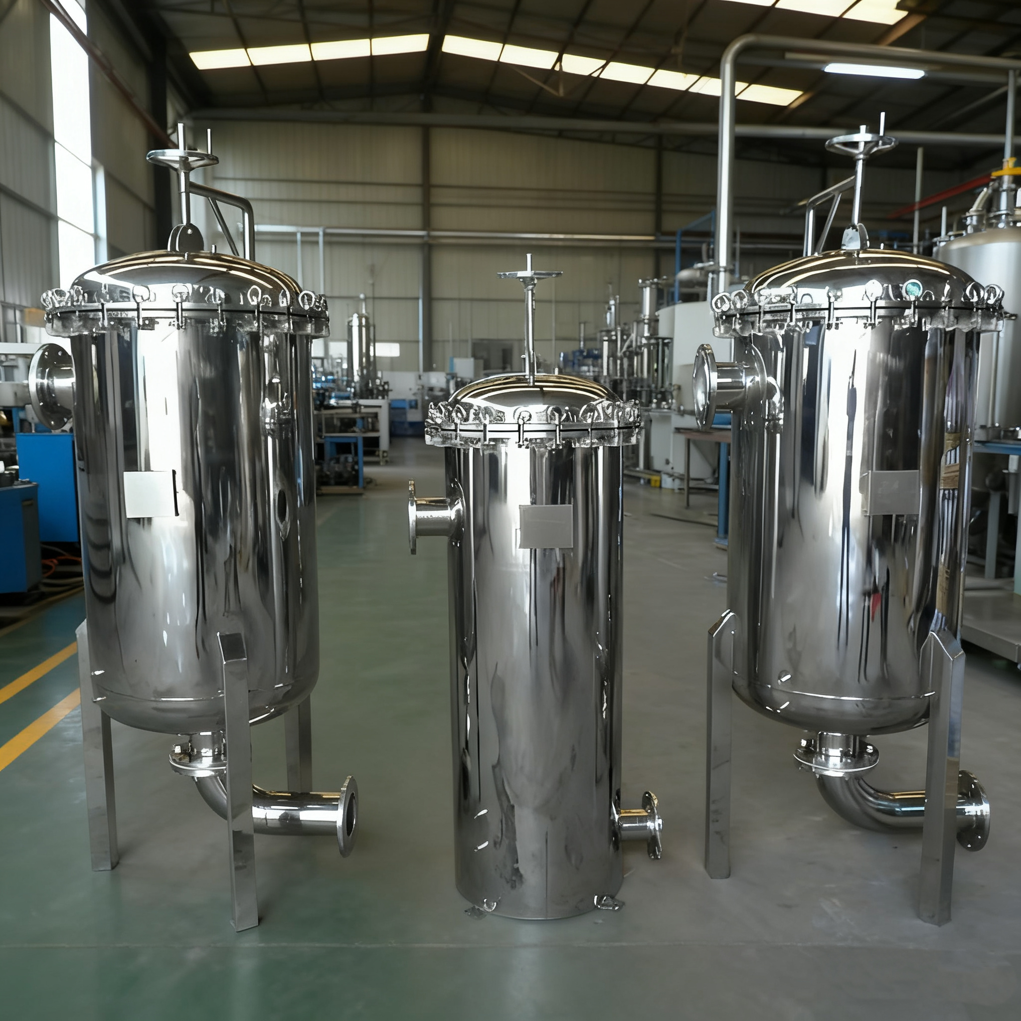 Factory Price Customized Stainless Steel 304/316L Quick Open Precision Cartridge Filter Housing without Leg for Industrial Water Treatment Filtration System