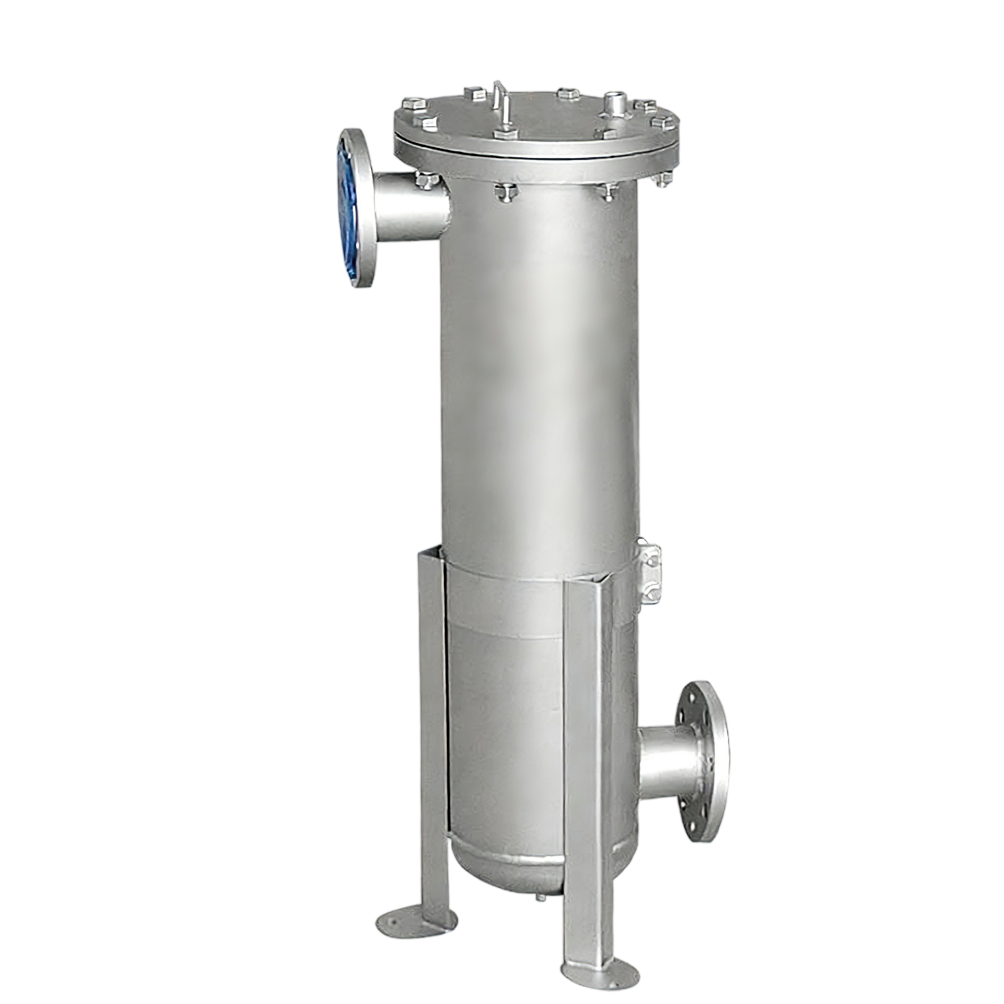 Compact Single Bag Filter Unit in Polished Stainless Steel for Paint, Adhesive, Cosmetics & Process Liquid Filtration