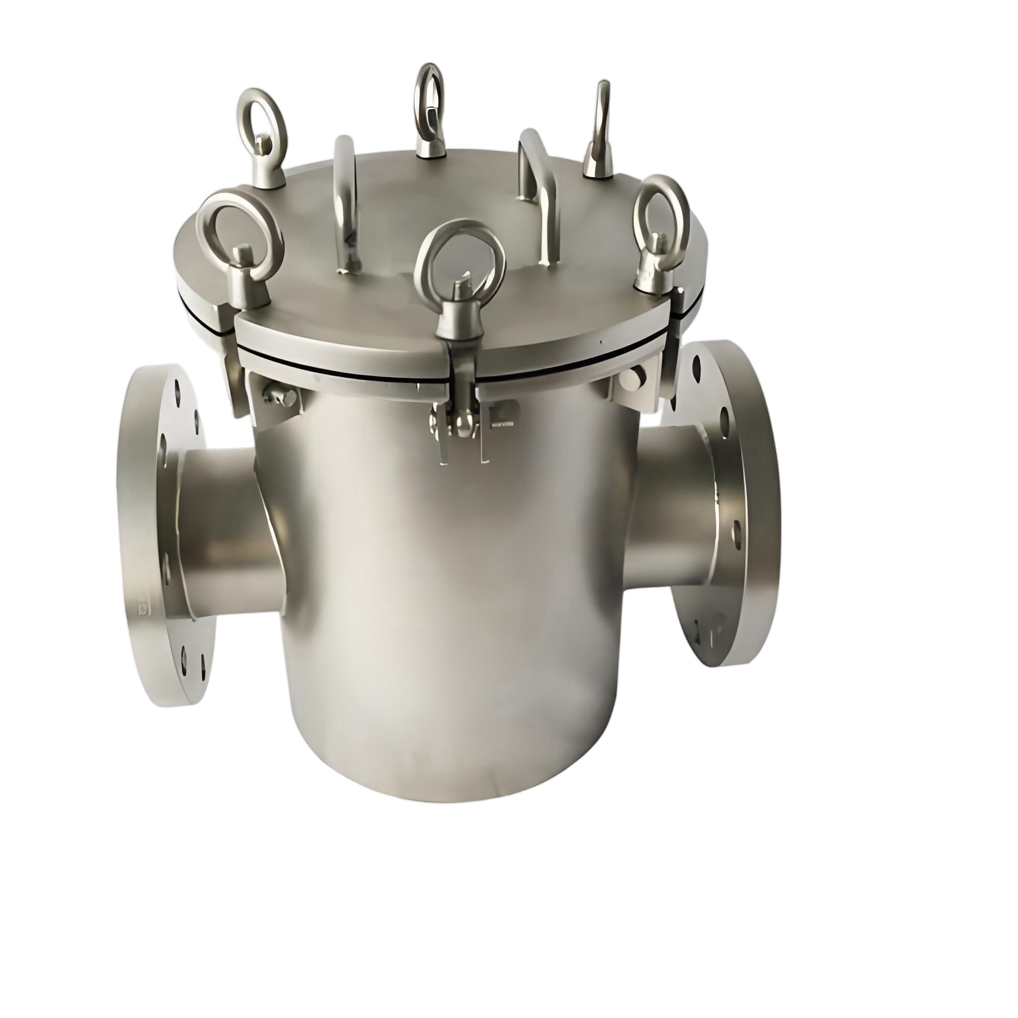 Sanitary Stainless Steel Basket Filter with Fine Mesh Screen for Food, Beverage and Pharmaceutical Process Protection