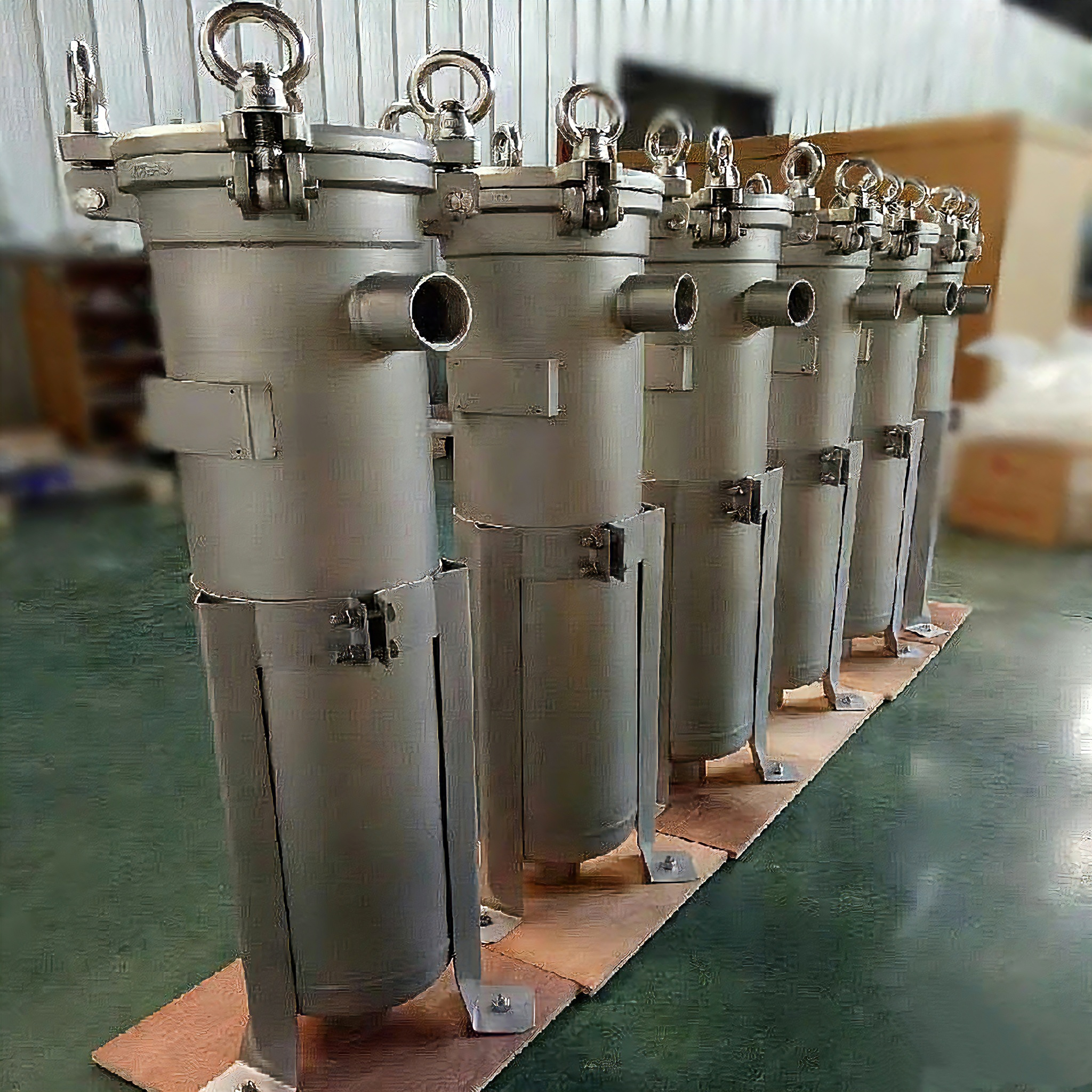 Compact Single Bag Filter Unit in Polished Stainless Steel for Paint, Adhesive, Cosmetics & Process Liquid Filtration