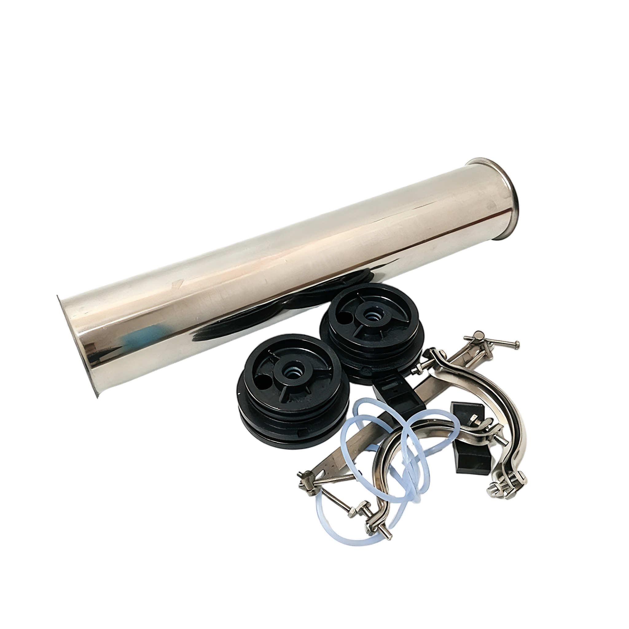 Heavy Duty Industrial RO Membrane Vessel with Stainless Steel End Caps and ABS Composite Construction for High Flow Applications