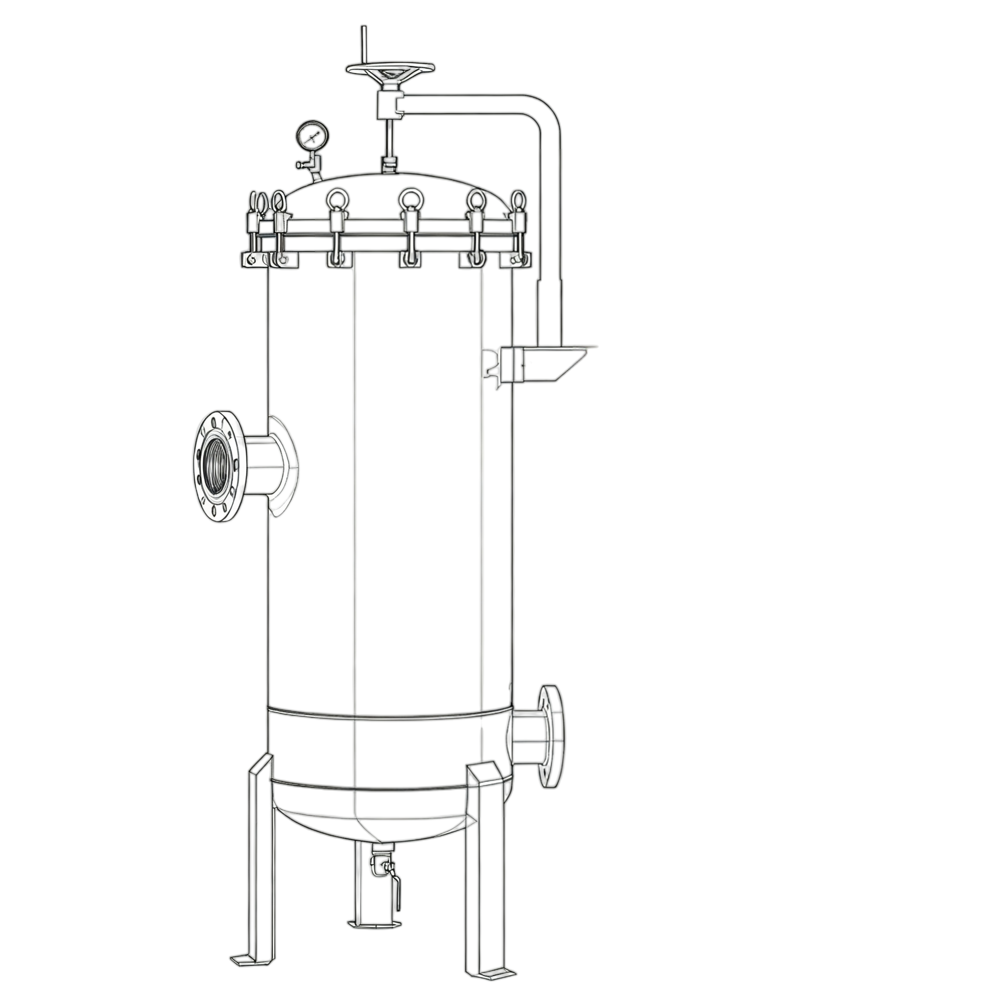 Food Grade Quick Open Stainless Steel Precision Filter with Rocker Arm