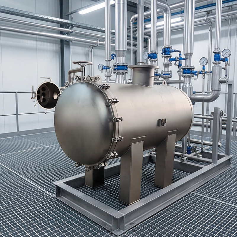 Horizontal High-Flow Stainless Steel Filter System for Industrial Applications