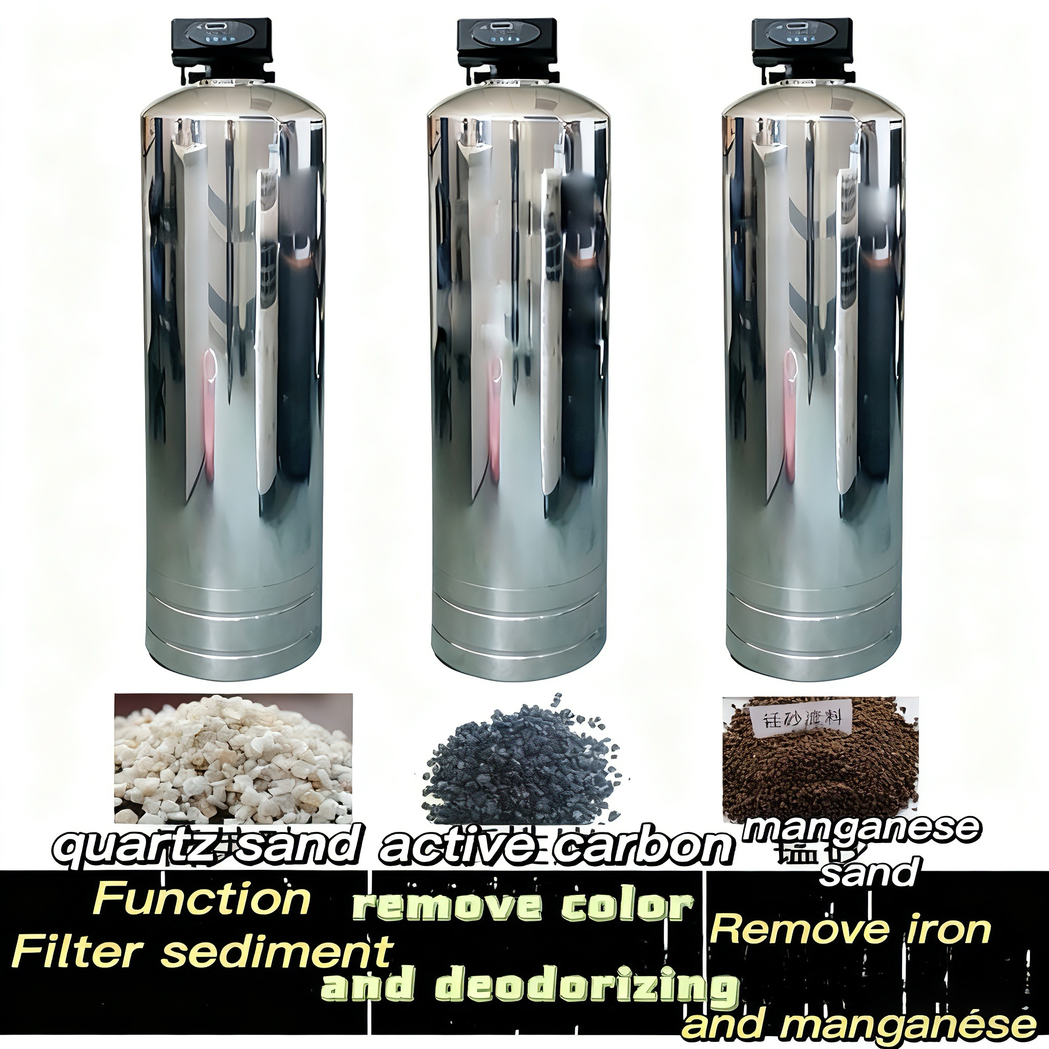 Compact Stainless Steel Water Softener Tank for Residential & Small Commercial Buildings with Automatic Brine System