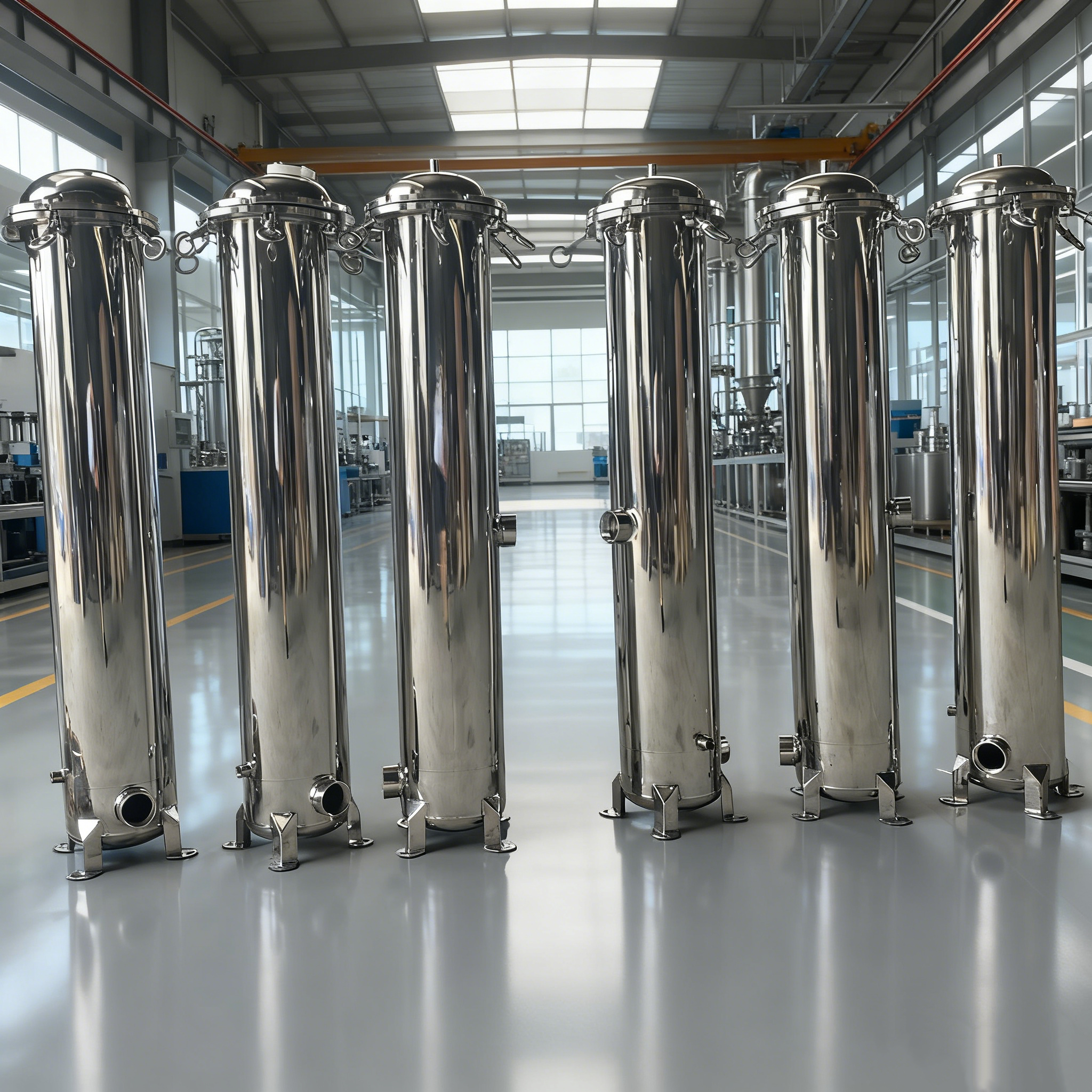 Factory Price Industrial Filtration Equipment Stainless Steel 304 316L Quick Open Precision Cartridge Filter Housing With Supporting Leg 