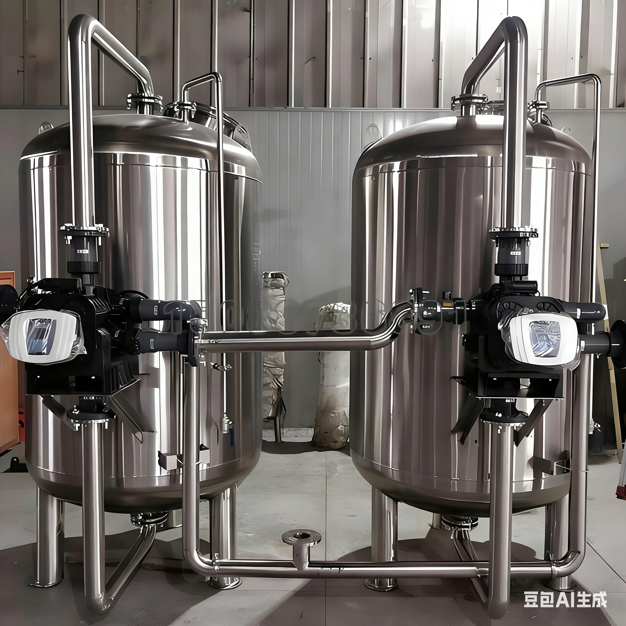 Dual Tank Stainless Steel Multi-Media Filter System 100 m³/hr Continuous Operation Manufacturer