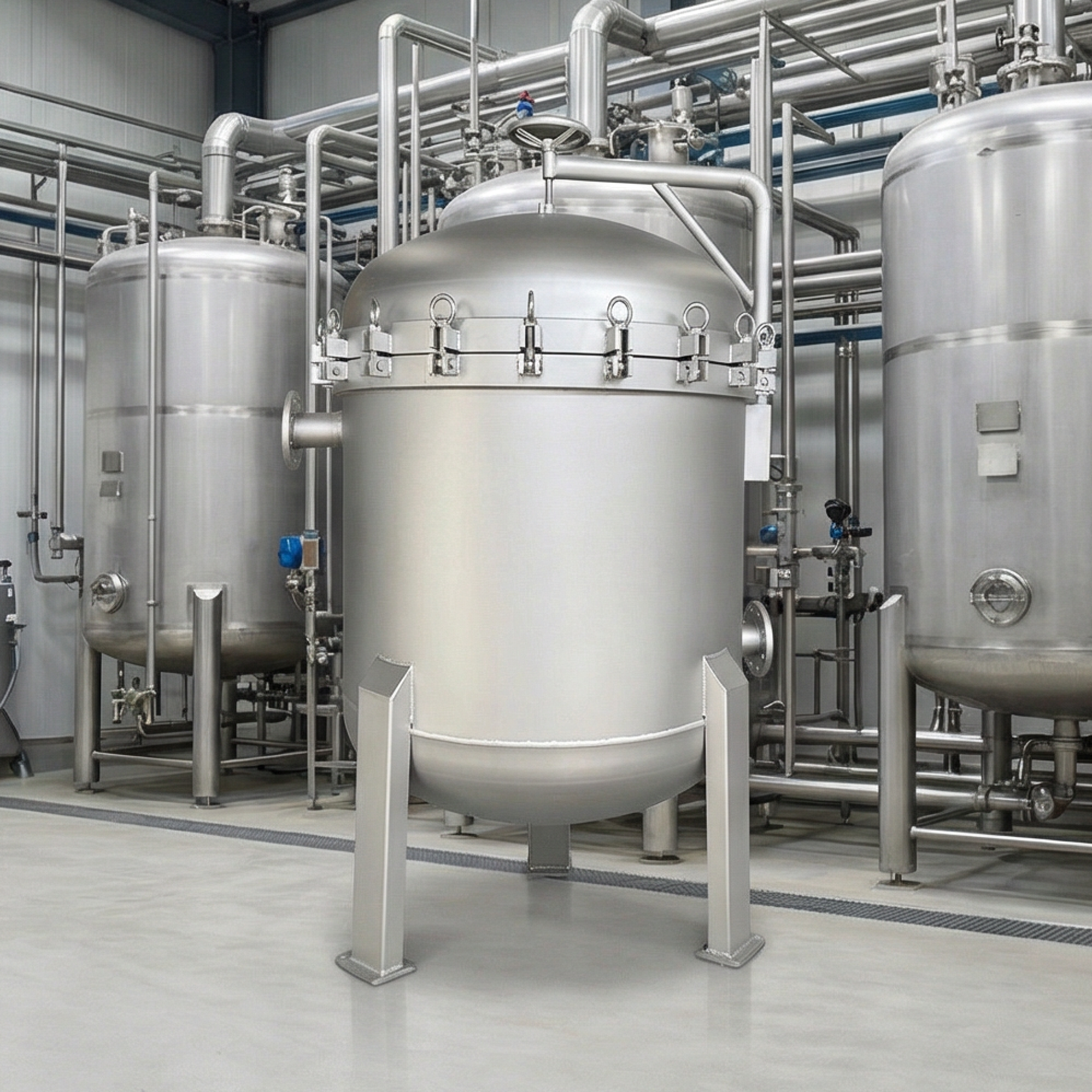 Compact Multi Bag Filter Unit with Stainless Steel Construction, Multiple Bag Sizes, and Low Hold-Up Volume for Cost-Effective Filtration