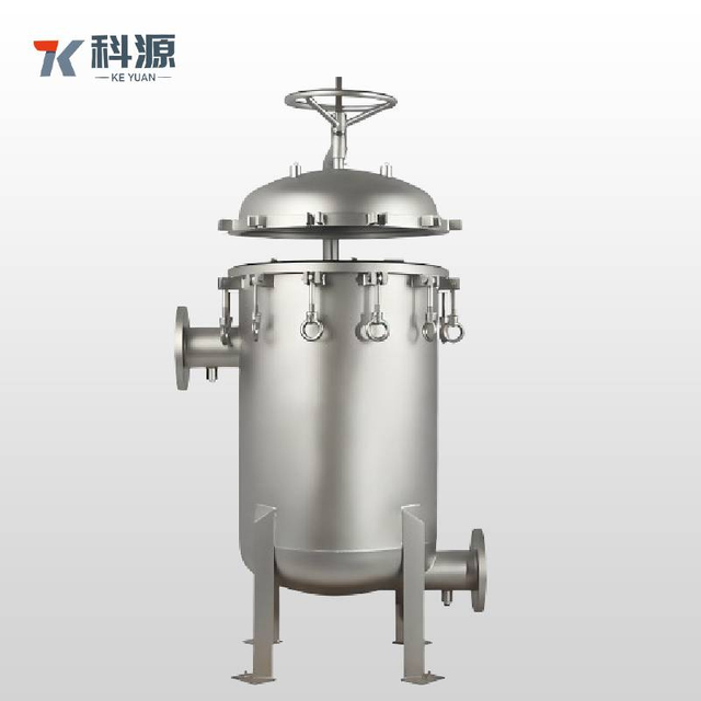 Large Volume Multi-Bag Filtration System with Stainless Steel Housing, Differential Pressure Gauges, and Easy Bag Replacement Design