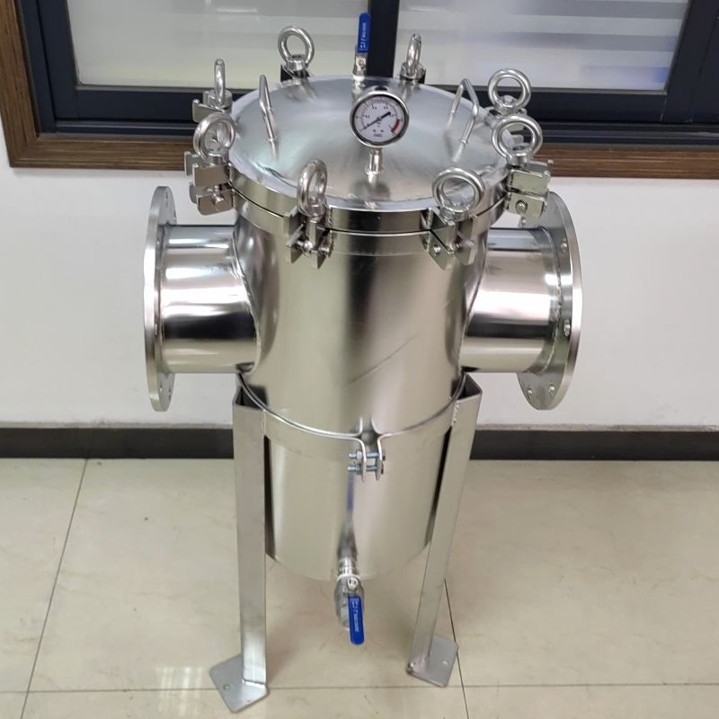 High Pressure Stainless Steel Basket Filter Vessel with Quick Opening Cover for Easy Basket Cleaning and Inspection
