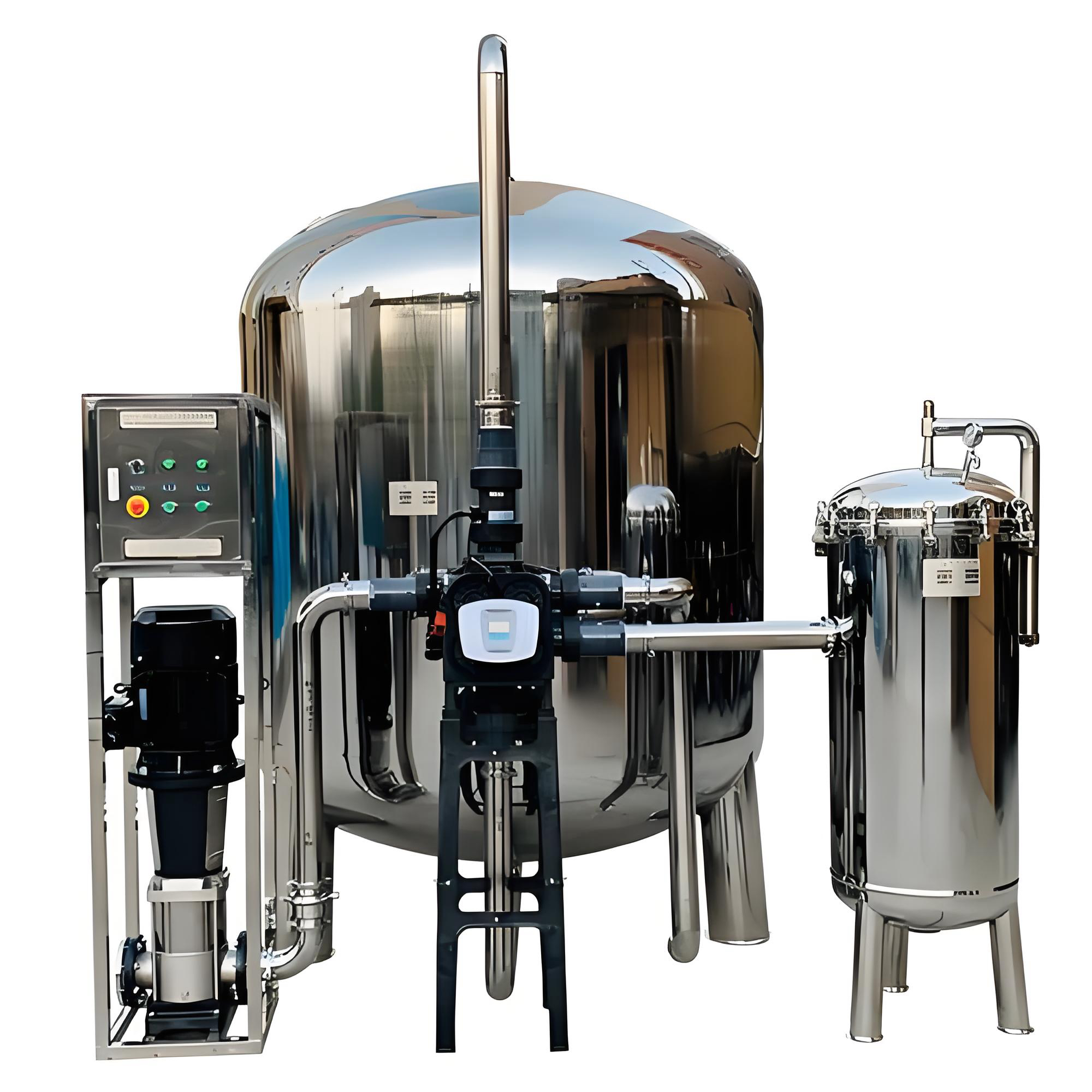 Vertical and Horizontal Stainless Steel Multi-Media Filters for Removal of Suspended Solids, Organic Matter, and Color from Raw Water