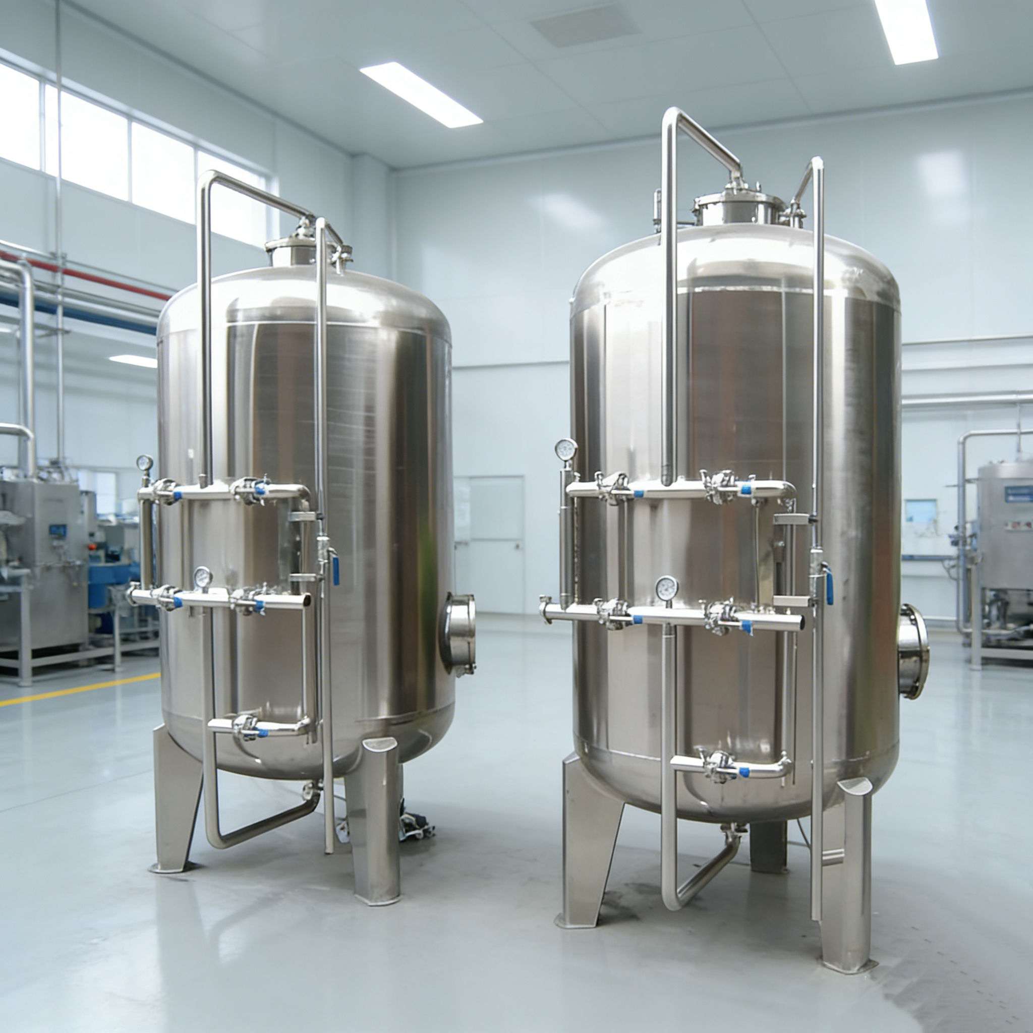 Dual Tank Stainless Steel Multi-Media Filter System 100 m³/hr Continuous Operation Manufacturer