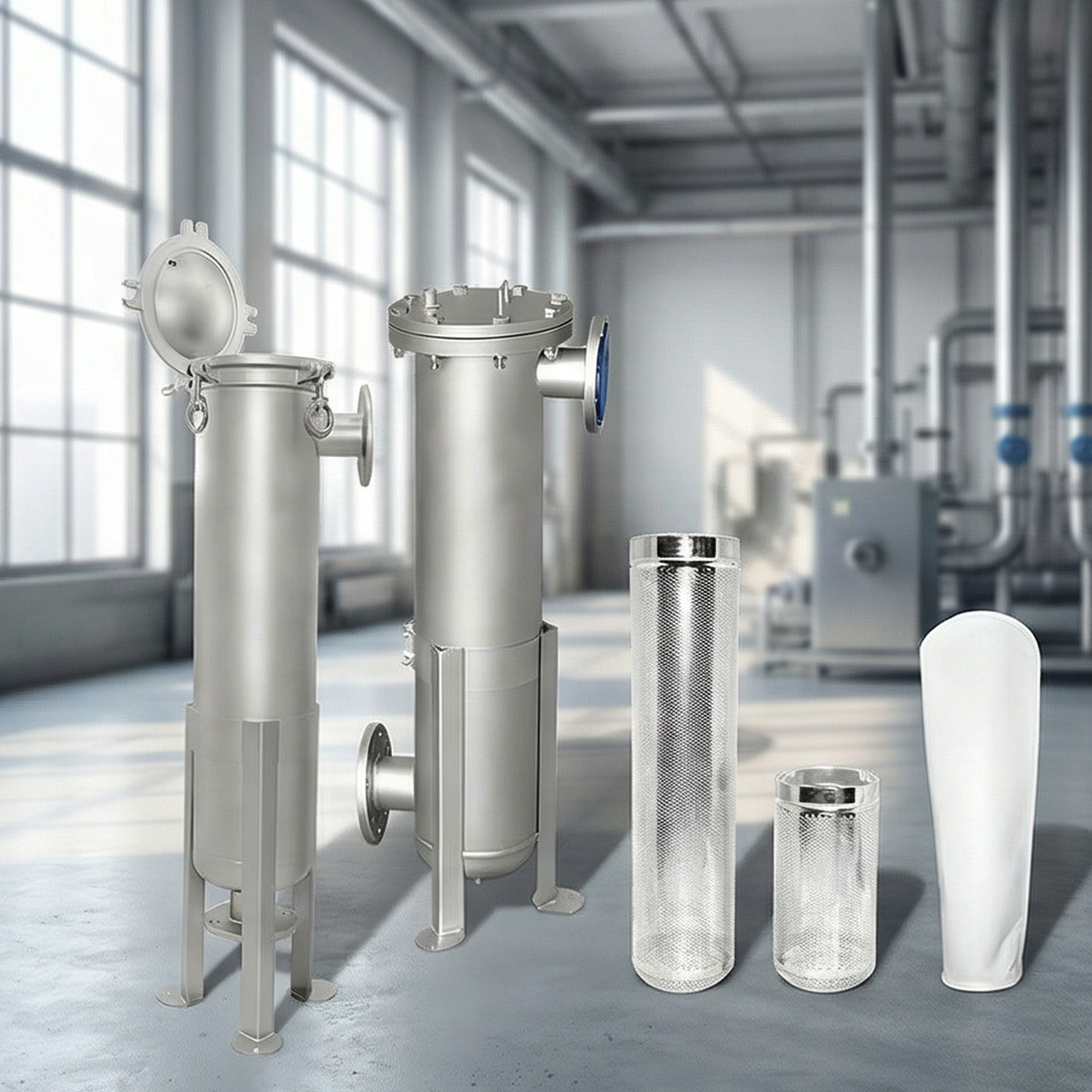 FDA & Sanitary Compliant Single Bag Filter with Stainless Steel Quick Release Cover for Food Grade Liquid Processing